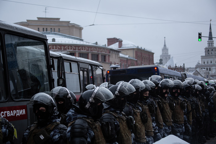 Protests in Russia are often met with heavy police presences / Photo: Dan Storyev